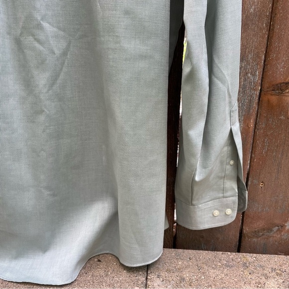 STAFFORD Men’s Pale Green Button Down Long Sleeve Dress Shirt Size 17 36-37 - Picture 10 of 10